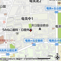 愛知県岡崎市竜美中周辺の地図