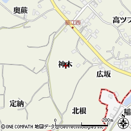 愛知県知多郡東浦町藤江神木周辺の地図