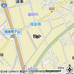 愛知県安城市福釜町野中周辺の地図