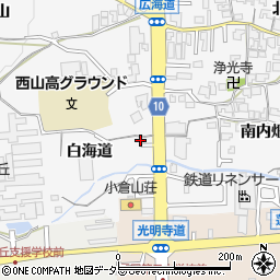 京都府長岡京市井ノ内白海道1-8周辺の地図