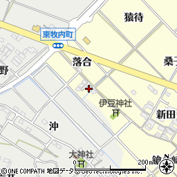 愛知県岡崎市渡町落合44周辺の地図