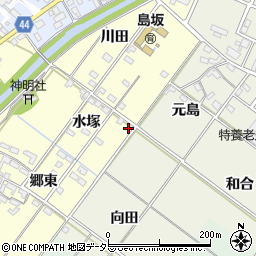 愛知県岡崎市島坂町水塚1周辺の地図