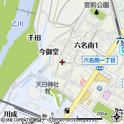 〒444-0845 愛知県岡崎市六名南の地図
