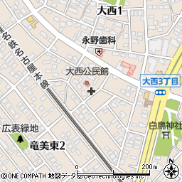 愛知県岡崎市大西3丁目周辺の地図