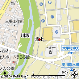 愛知県岡崎市大平町（堤上）周辺の地図