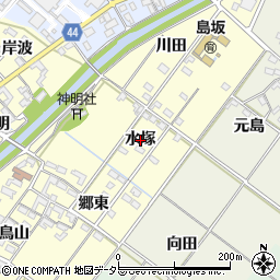 愛知県岡崎市島坂町水塚周辺の地図