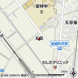 愛知県安城市安城町天草周辺の地図