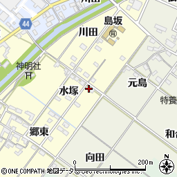 愛知県岡崎市島坂町水塚2周辺の地図