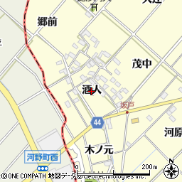 愛知県岡崎市島坂町（酒人）周辺の地図