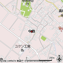 愛知県安城市高棚町（中敷）周辺の地図