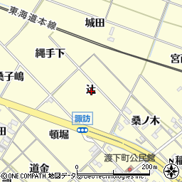 愛知県岡崎市渡町辻周辺の地図
