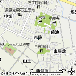 愛知県岡崎市上佐々木町西勝周辺の地図