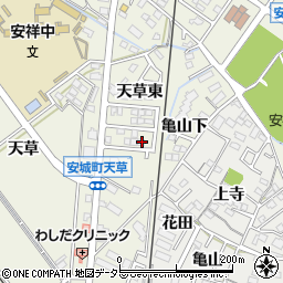 愛知県安城市安城町亀山下16-16周辺の地図