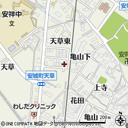 愛知県安城市安城町亀山下16-17周辺の地図
