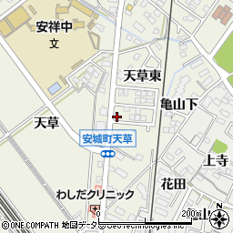 愛知県安城市安城町亀山下16-11周辺の地図