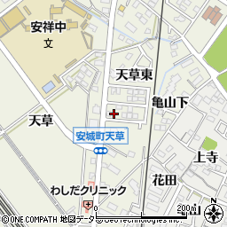愛知県安城市安城町亀山下16-12周辺の地図