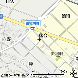 愛知県岡崎市渡町落合52周辺の地図