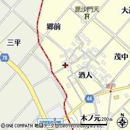 愛知県岡崎市島坂町郷前141周辺の地図