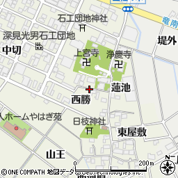 愛知県岡崎市上佐々木町西勝17周辺の地図