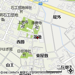 愛知県岡崎市上佐々木町蓮池周辺の地図