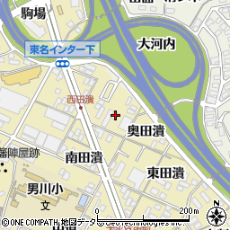 愛知県岡崎市大平町西田潰周辺の地図