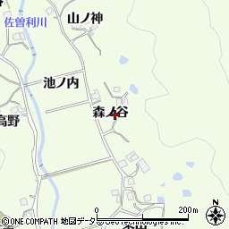兵庫県宝塚市上佐曽利森ノ谷周辺の地図