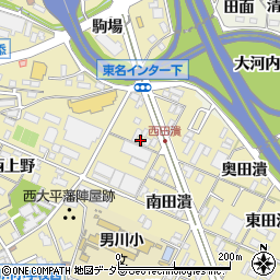 愛知県岡崎市大平町東上野周辺の地図