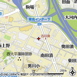 愛知県岡崎市大平町（東上野）周辺の地図
