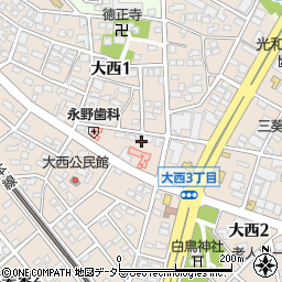 愛知県岡崎市大西周辺の地図