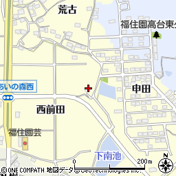 愛知県知多郡阿久比町福住西前田22-1周辺の地図