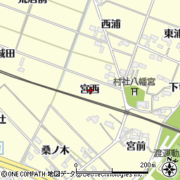 愛知県岡崎市渡町宮西周辺の地図