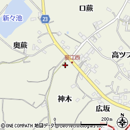 愛知県知多郡東浦町藤江神木43周辺の地図