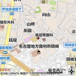 愛知県岡崎市明大寺町茶園周辺の地図