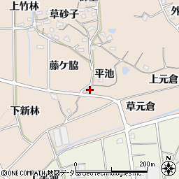愛知県知多郡阿久比町草木平池28周辺の地図