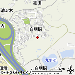愛知県岡崎市洞町白羽根周辺の地図