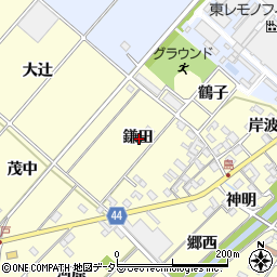 愛知県岡崎市島坂町鎌田周辺の地図
