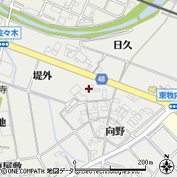 愛知県岡崎市東牧内町日久102周辺の地図