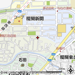 京都府京都市伏見区石田大受町15-3周辺の地図