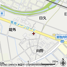 愛知県岡崎市東牧内町日久105周辺の地図