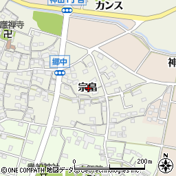 愛知県知多市金沢宗畠周辺の地図