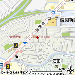 京都府京都市伏見区石田大受町32-47周辺の地図