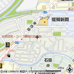 京都府京都市伏見区石田大受町32-39周辺の地図
