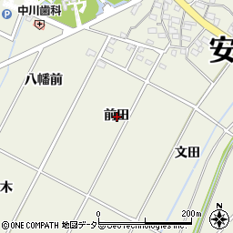 愛知県安城市安城町前田周辺の地図