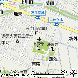 愛知県岡崎市上佐々木町梅ノ木周辺の地図