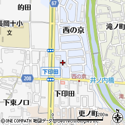 京都府長岡京市西の京2周辺の地図
