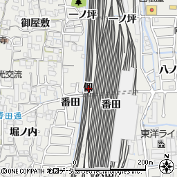 京都府向日市鶏冠井町佃周辺の地図