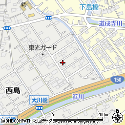 静岡県静岡市駿河区西島363-43周辺の地図