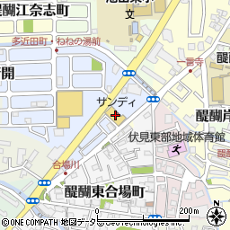 サンディ醍醐店周辺の地図