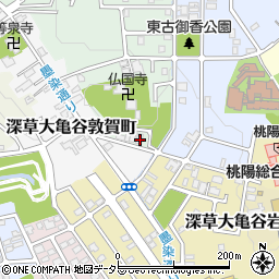 京都府京都市伏見区深草大亀谷古御香町158周辺の地図