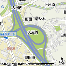 愛知県岡崎市洞町大河内周辺の地図